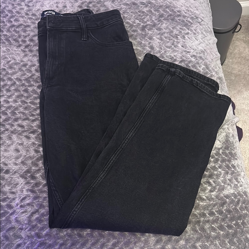 Black Skinny Jeans with Full Length and Denim Fabric